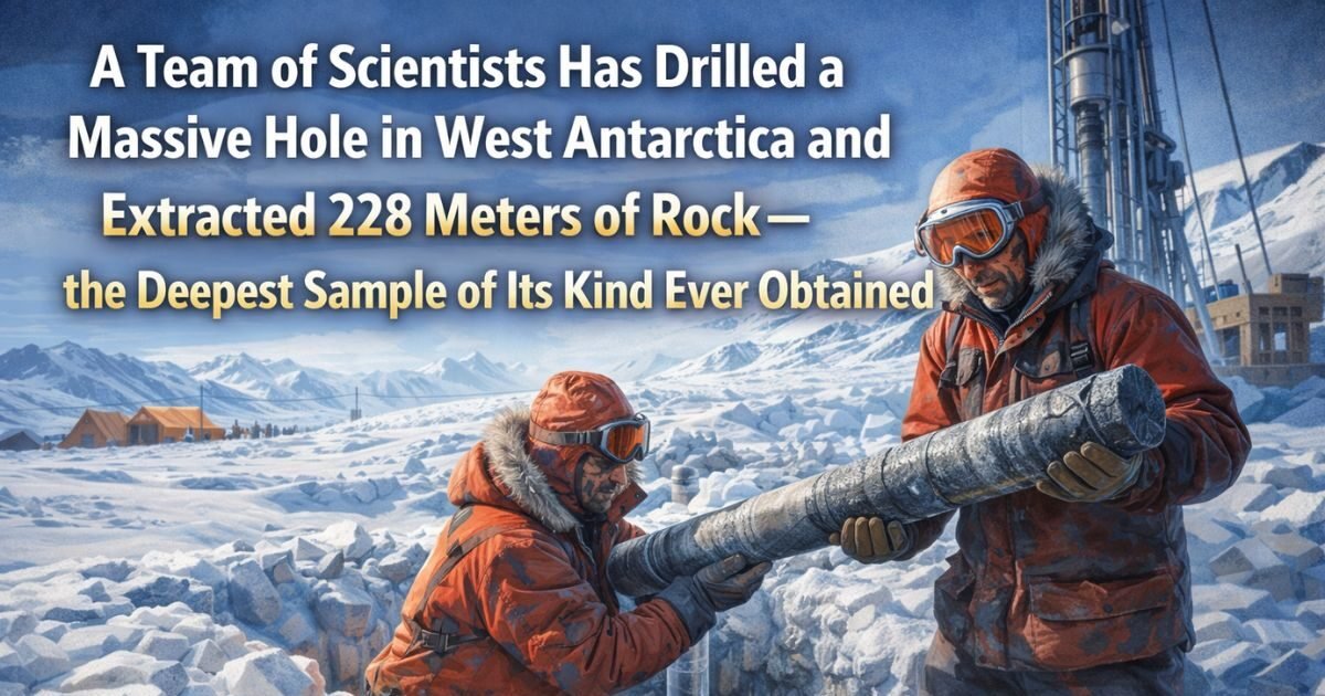 A team of scientists has drilled a massive hole in West Antarctica and extracted 228 meters of rock
