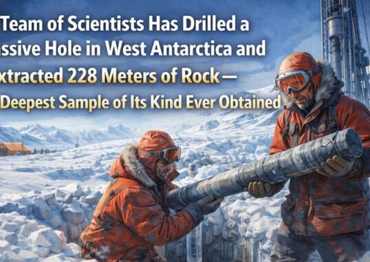 A team of scientists has drilled a massive hole in West Antarctica and extracted 228 meters of rock