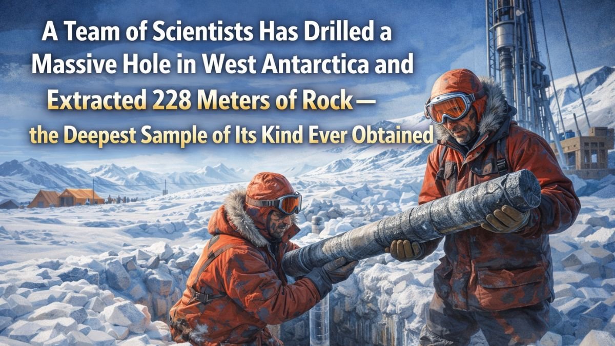 A team of scientists has drilled a massive hole in West Antarctica and extracted 228 meters of rock