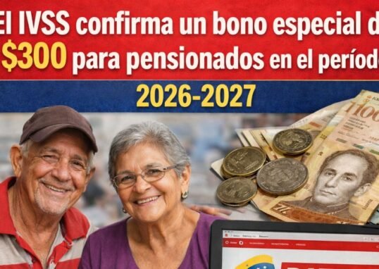 El IVSS confirma un bono especial de $300 para pensionados en el período 2026-2027
