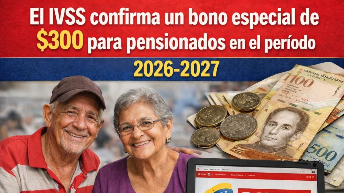 El IVSS confirma un bono especial de $300 para pensionados en el período 2026-2027